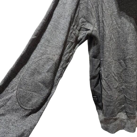 Rocawear hooded quarter button long sleeve pockets elbow patches gray Large - Picture 4 of 8